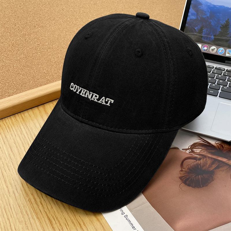 

Big head circumference embroidered letters baseball cap men s and women s trendy brand versatile face small soft top washed cap 55-62cm
