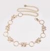 New Women's Sweet Rhinestone Butterfly Circle Metal Versatile Fashionable Waist Chain Adjustable Delicate Women's Belt