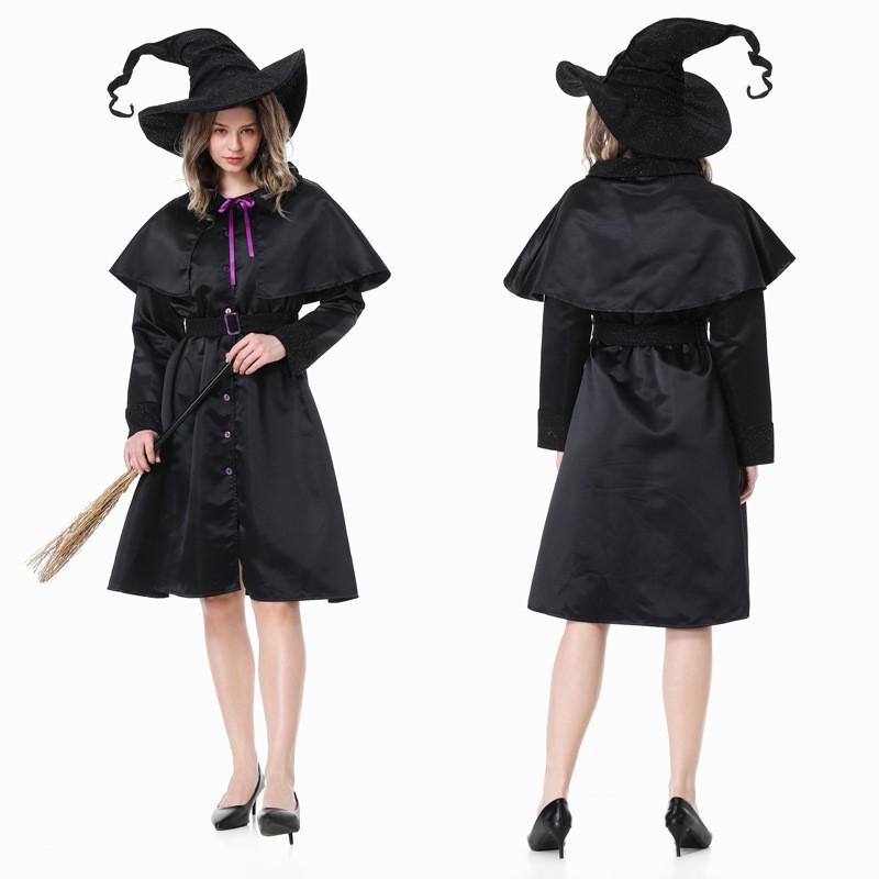 Womens Sexy Witch Costume Halloween Cosplay Party Dress Up Outfit Fantasy Theme Stage Wear