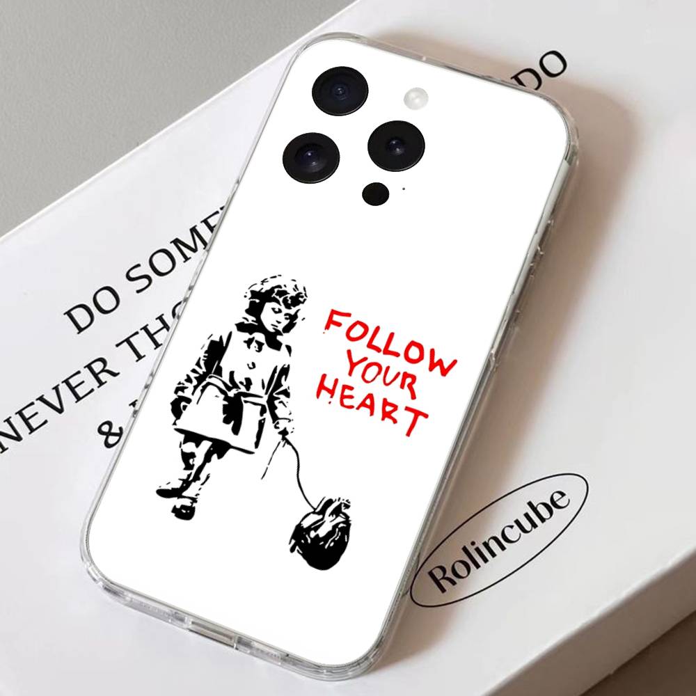 Graffiti Artist B-Banksy-S Phone Case Soft Transparent Case For IPhone 17 16 15 14 13 12 11 Pro Max Mini Plus Shockproof Cover C