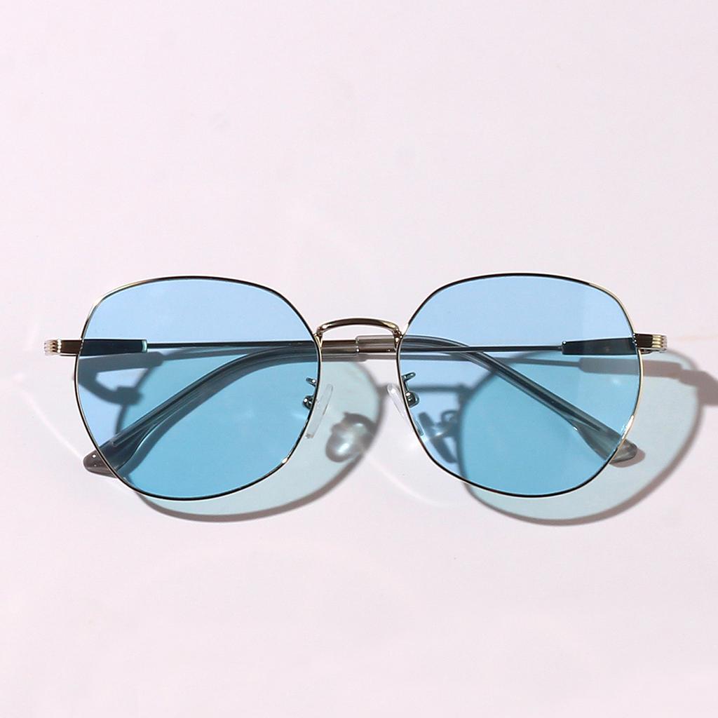 Round Glasses Men'S Candy Color Red Literary Sunglasses Women'S Metal Big Face Sunglasses Supply