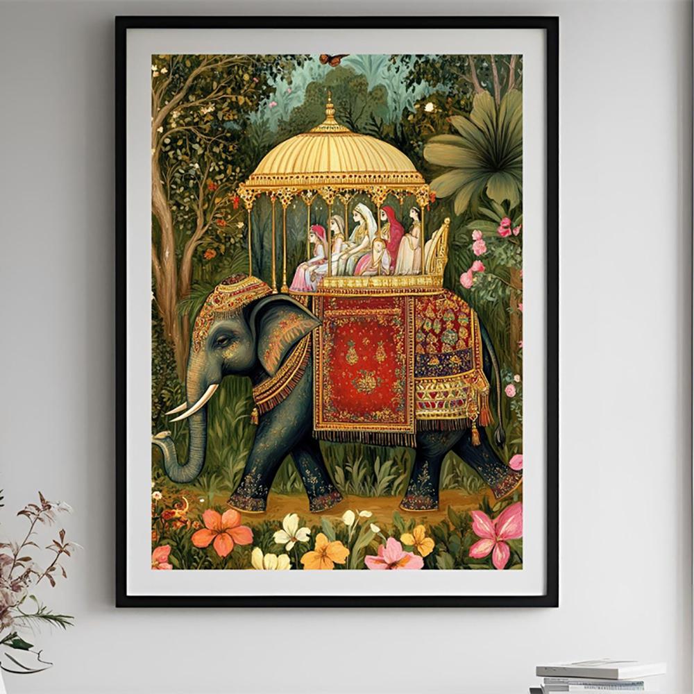Indian Woman Portrait Prints Vintage Style Indian Woman Chai Break Art Print Poster Vibrant South Asian Home Decor Canvas Prints