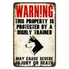 Warning This Property Is Protect By Labradoodle Dog Tin Sign Vintage Farm Decor Art Pet Lover Tin Metal Sign