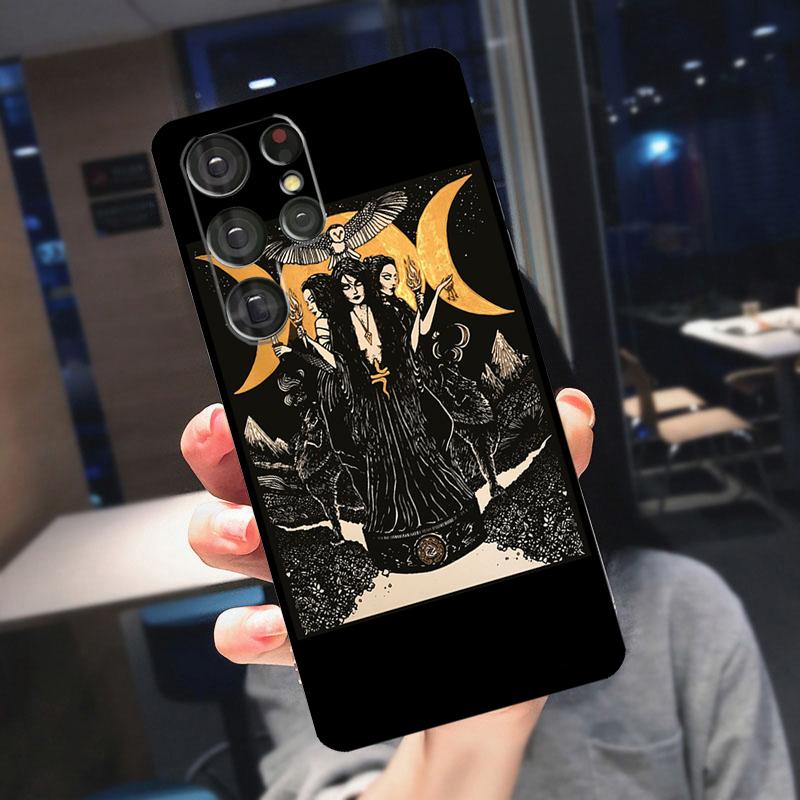 Triple Moon Goddess Hecate Tarot Card Cover For Samsung Galaxy S24 Ultra S25 S22 S23 Plus S20 S21 FE S9 S10 S23 FE Phone Case