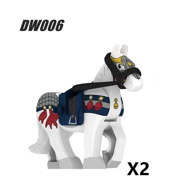 Historically Famous Battle Horse Building Block Model Medieval Cavalry Soldiers Figure Bricks Accessories Toys For Kids J108
