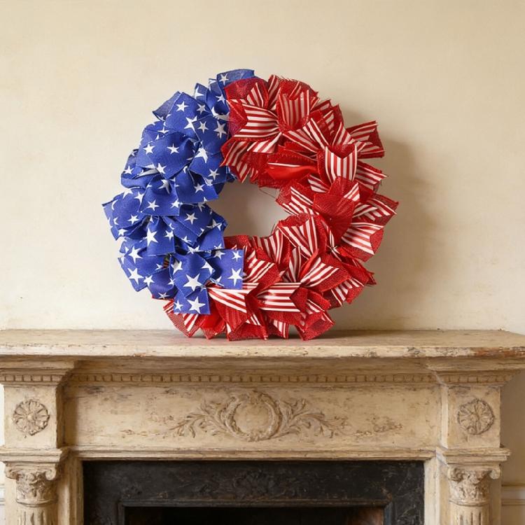 Independence Day Holiday Wreath Wall Hanging Decoration For Front Door Window Staircase Display Indoor And Indoor Use