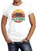 Men's California Retro California Bear Summer Slim Fit Cotton T-Shirt-