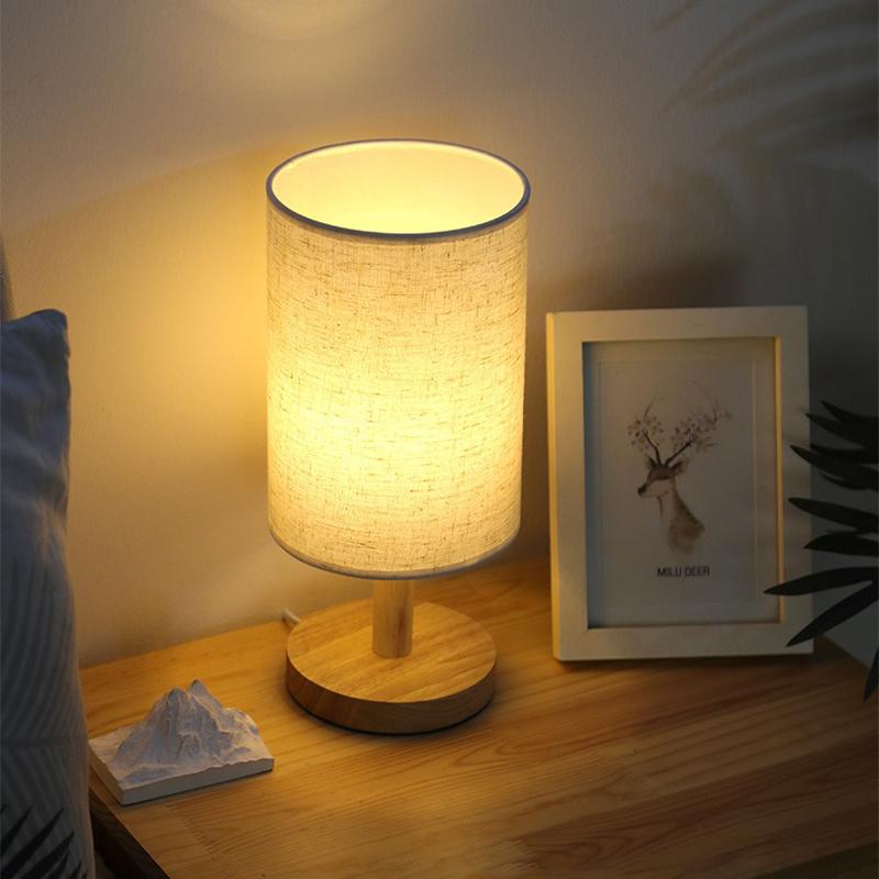 LED stolní lampy Jednoduchá dekorační lampa v čínském stylu Stmívatelná USB zástrčka Noční světlo Látkové stínidlo Ložnice Noční osvětlení