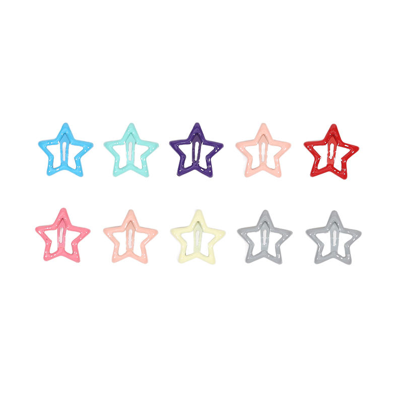 Y2K Star Hair Clips For Women Silver Colorful Barrettes Cute Metal Snap Clip Headdress Hair Accessories Trendy Simple Hairpin Fashion Jewelry Gift