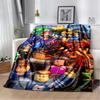 3D R-Robloxs Cartoon Spiel Flanelldecke Weiche Warme Überwurfdecke für Bett Schlafzimmer Zimmer Wohnzimmer Reise Camping Picknick Geschenk