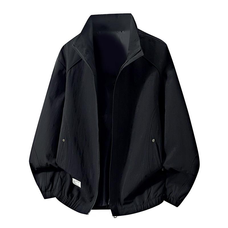 Freizeitjacke Herren Freizeit Unifarbene Stehkragenjacke Herrenjacke