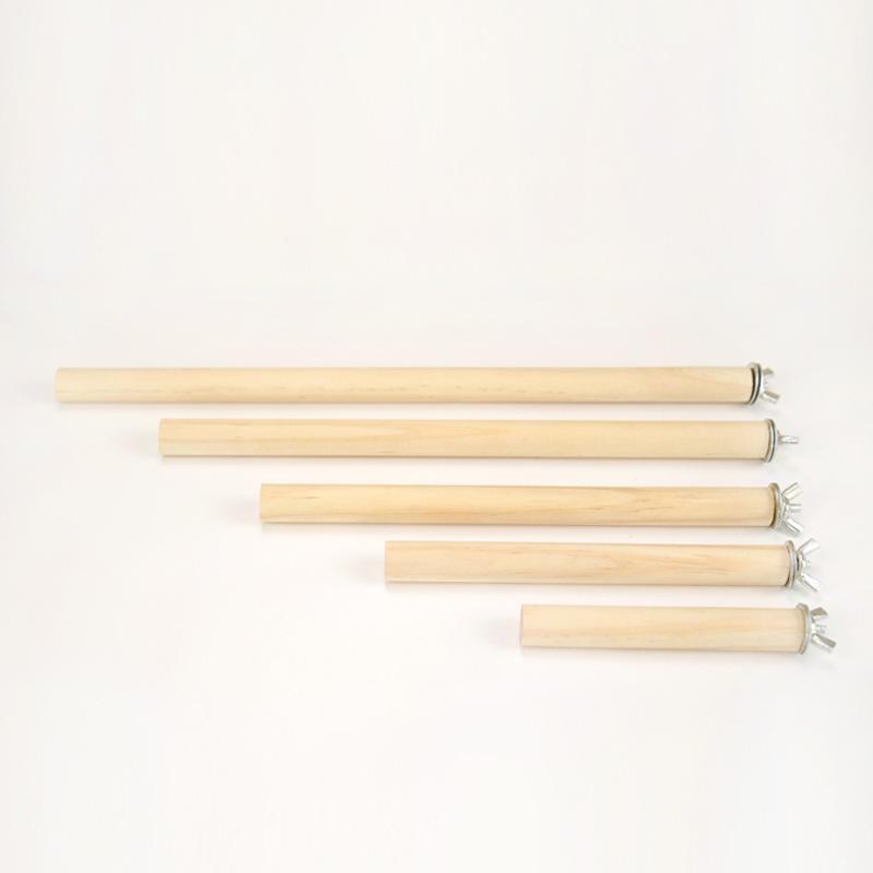 Solid Wood Bird Stand Rod with Screws for Starlings, Mynas, Parrots - Cage Accessory Platform.