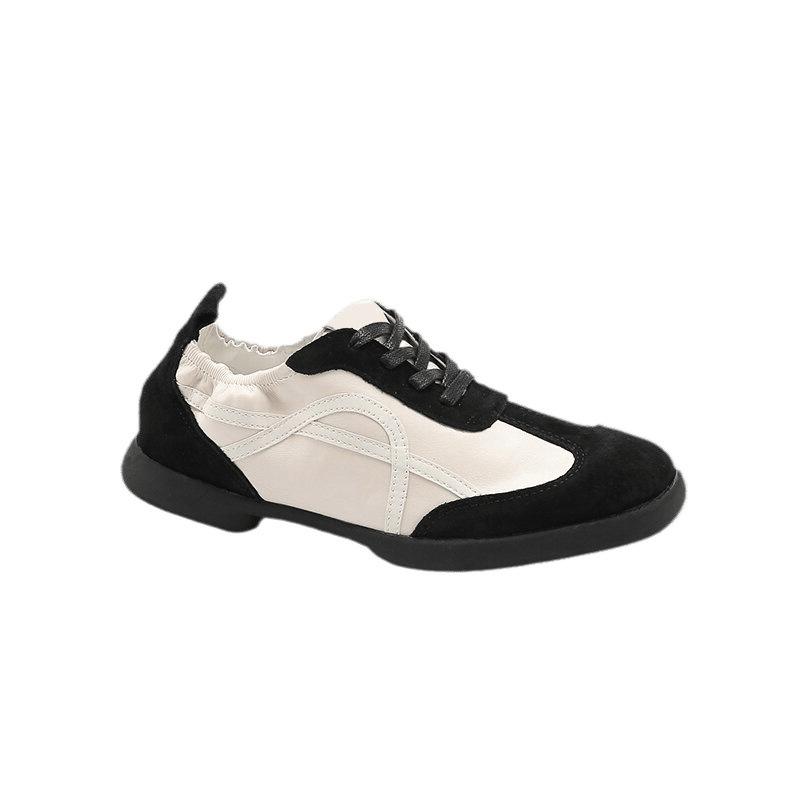 Designer new spring and summer new color matching leather sports casual shoes flat ballet shoes women