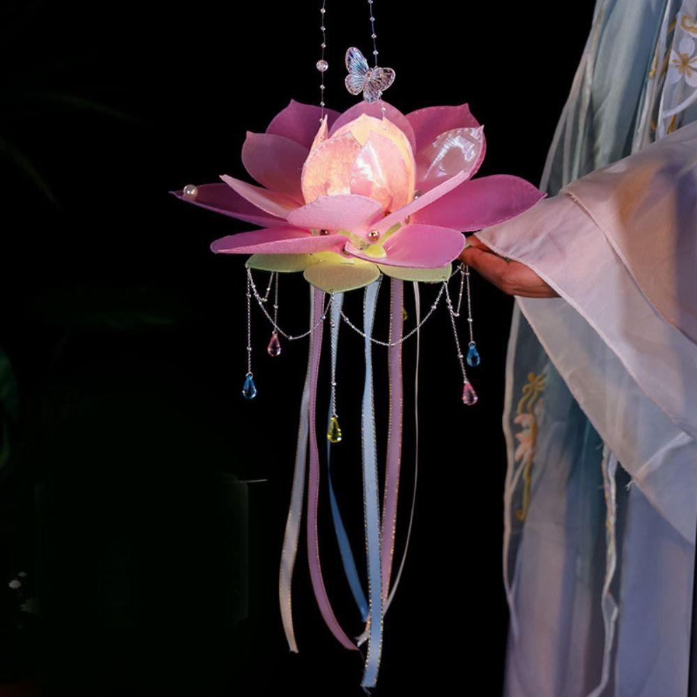 Blossom Lotus Flower Lanterns Glowing Rabbit Lotus Lantern  Festival Gift