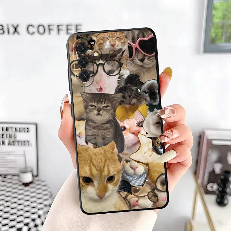 Crying Cats Combine Memes Soft Phone Case for Samsung A17 A37 A57 A16 A26 A36 A56 A15 A25 A35 A55 A14 A24 A34 A54 A13 A23 A33 A5