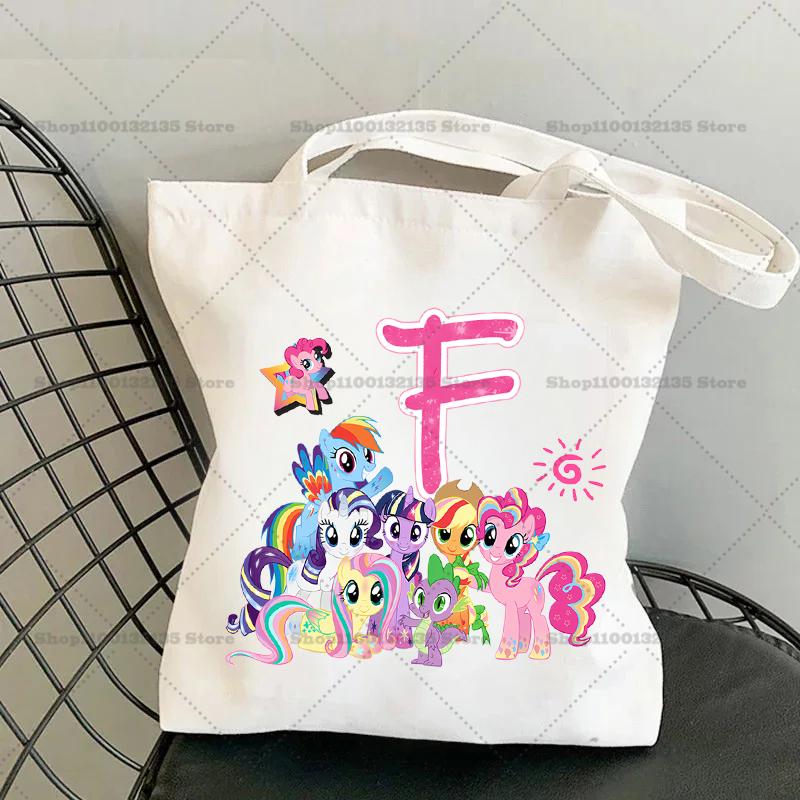 My Little Pony Shoulder Bag Cartoon Letter Handbag Large Capacity Crossbody Fashion Portable Canvas Storage Gift girl 26 Kid Friendly Entertaining Fun