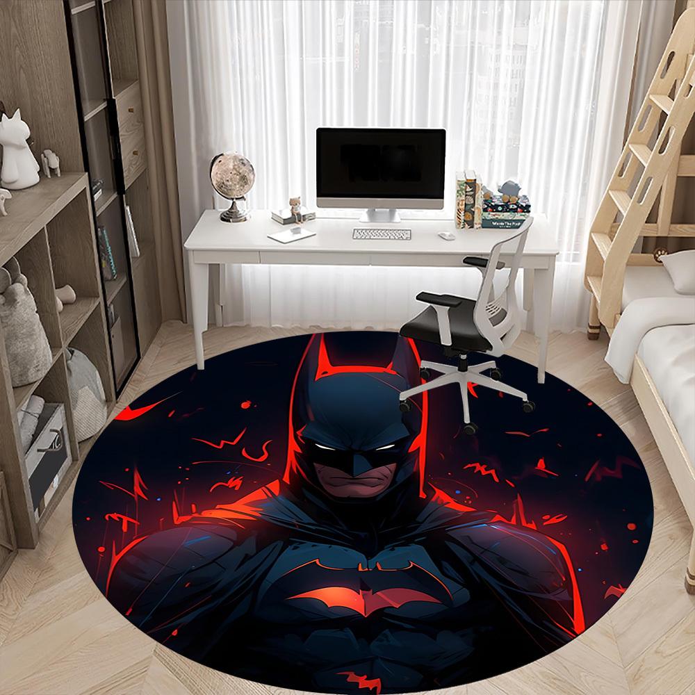 1pc Batman Office Round Area Rug, Under Office Chairs Bedroom Living Room Home Decor, Room Deco, Available in Various Sizes