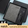 2026 Premium A5 Business Notebook - PU Leather Cover, Customizable Logo & Name Engraving