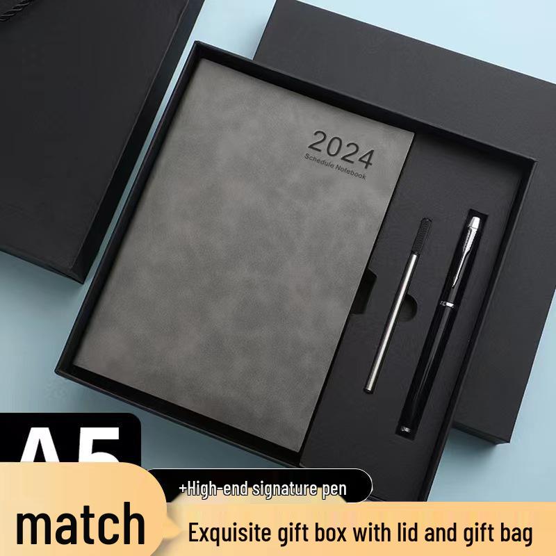 2026 Premium A5 Business Notebook - PU Leather Cover, Customizable Logo & Name Engraving