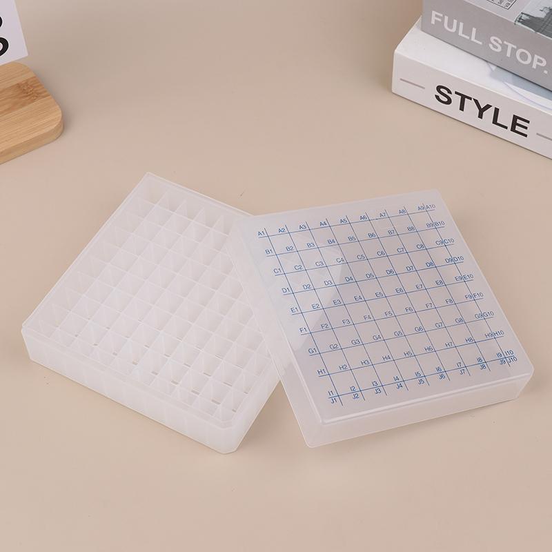 Πλαστική Εργαστηριακή Θήκη Σωλήνων 100 Οπών Ράφι Χρήση Για Σωλήνα Κρυοσυντήρησης 2ml 1.5ml 1.8ml Με Καπάκι Σύνδεσης