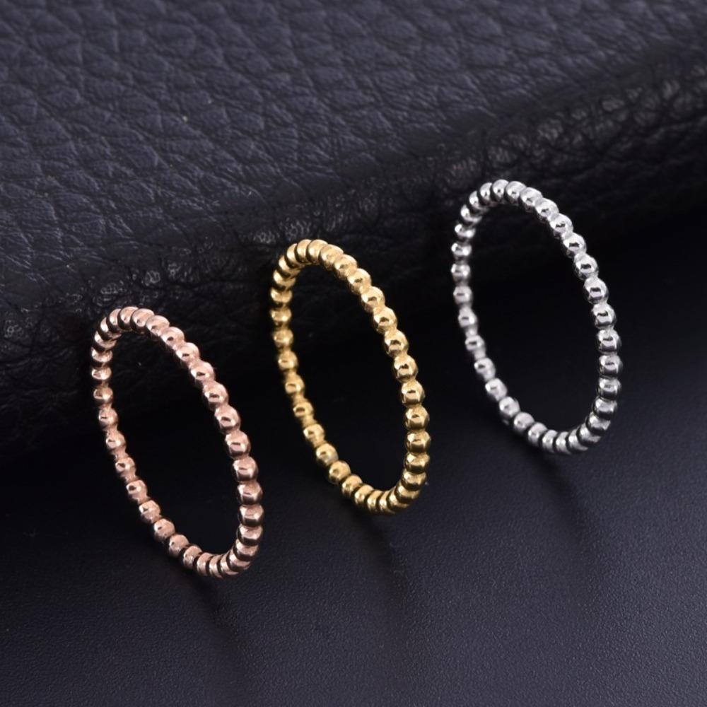 Stainless Steel Rose Gold Knuckle Ring Simple Finger Ring Jewelry for Women Men Fashion Accessories