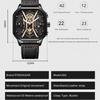 POEDAGAR Mode Herren Armbanduhren Luxus Chronograph Leuchtende wasserdichte Datumsuhr Quadratisches Zifferblatt Leder Quarz Business Uhren