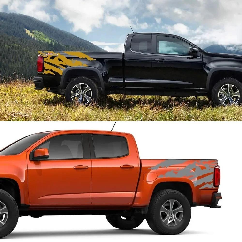 Car Stickers Pickup Trunk Bed Side Decor Decals For VW Amarok Chevrolet Colorado S10 Isuzu D-Max Truck Auto Accessories