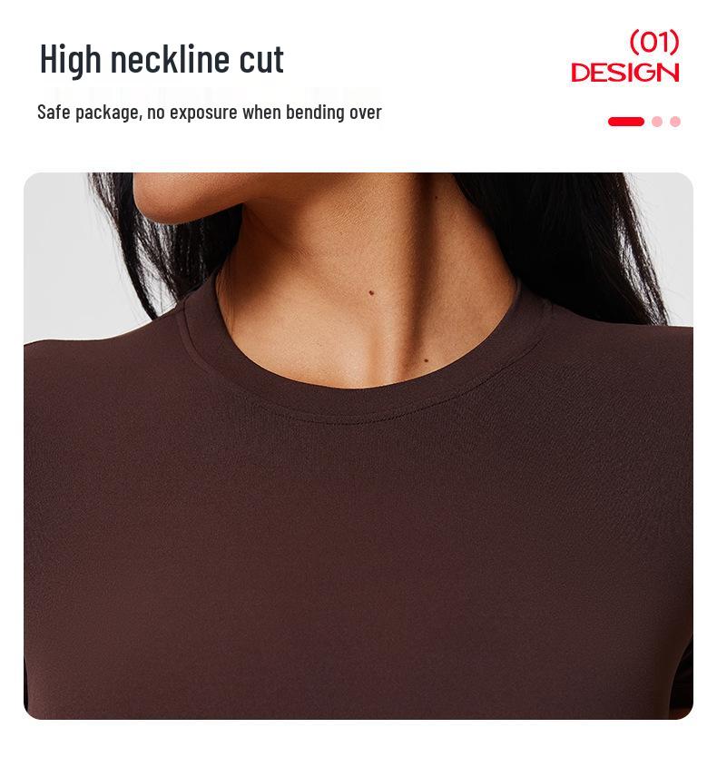 Top da Yoga Cai Jue da Donna, Vestibilità Slim, Manica Corta