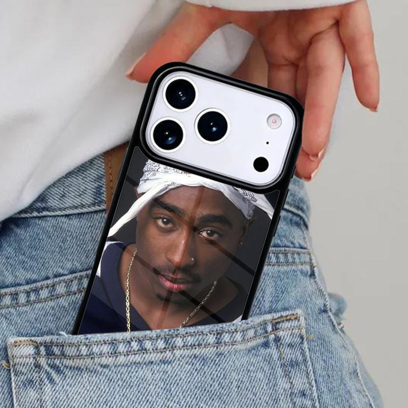 

2pac Tupac Shakur Rap Rapper Phone Case for iPhone 16e 15 14 13 12 17 Pro Max Plus Air 17pro Cover Coque iPhone 12