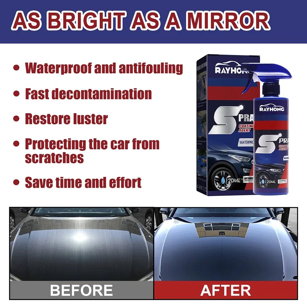 5PC Coating Renewal Agent 3 In 1 Ceramic Car Coating Spray Plastic Parts Refurbish Agent Fast-Acting Spray Waterless Wash Amagi