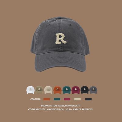 2025 neue Baumwolle R Buchstaben Softtop Baseballkappe Sommer Sonnenschutz Kappe trendige Ins Hut