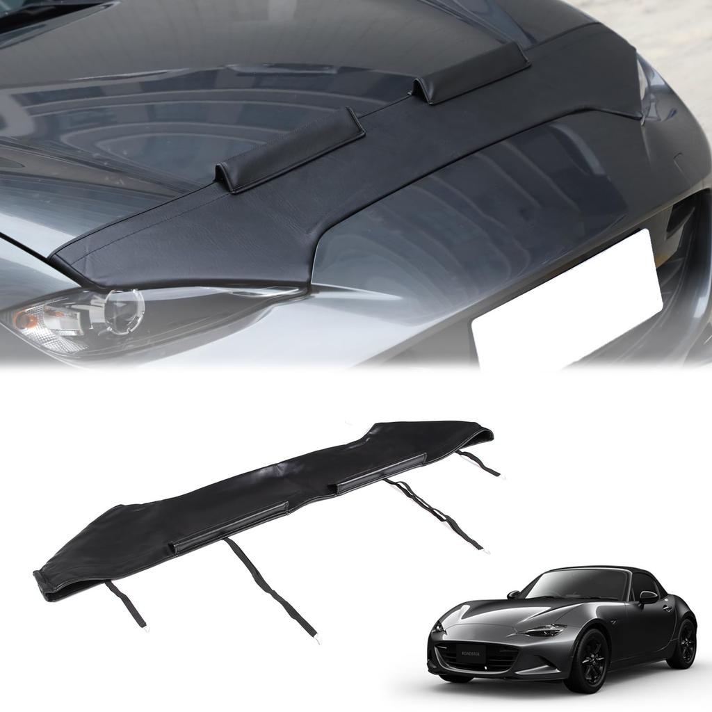 Hcilloend Bug Guard Hood Sandproof Cover for New Mazda Roadster RF ND Series Genuine Leather Hood Sandproof Insect Protective Dirt Easy Exterior