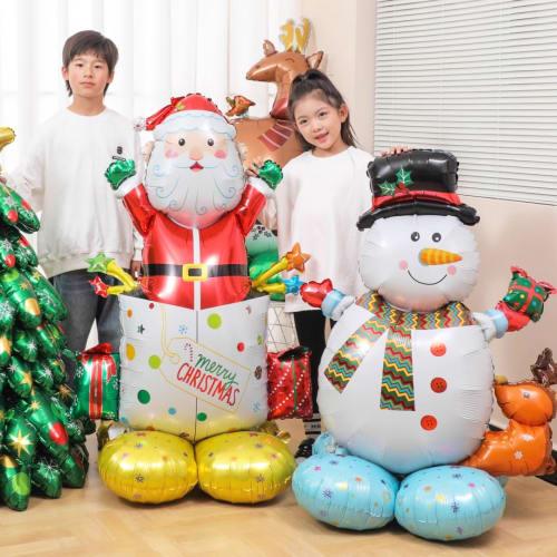 Christmas Tapestry Balloon Set Extra Large Size Can Stand Merry Christmas Decoration Luxury Set Santa Aluminum Balloon Celebration Party Decoration Ph