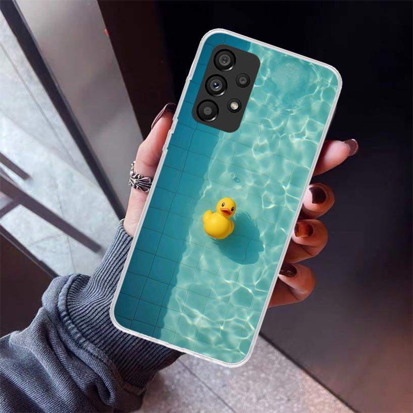 Rubber Ducks Swimming Pool Phone Case For Samsung Galaxy A12 A52S A42 A32 A22 A51 A50 Note 20 Ultra 10 S10 Plus A71 A70 A31 A30