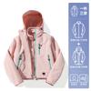 Men Women 3-in-1 Waterproof Windproof Hiking Jacket With Removable Fleece Liner Outdoor Activities