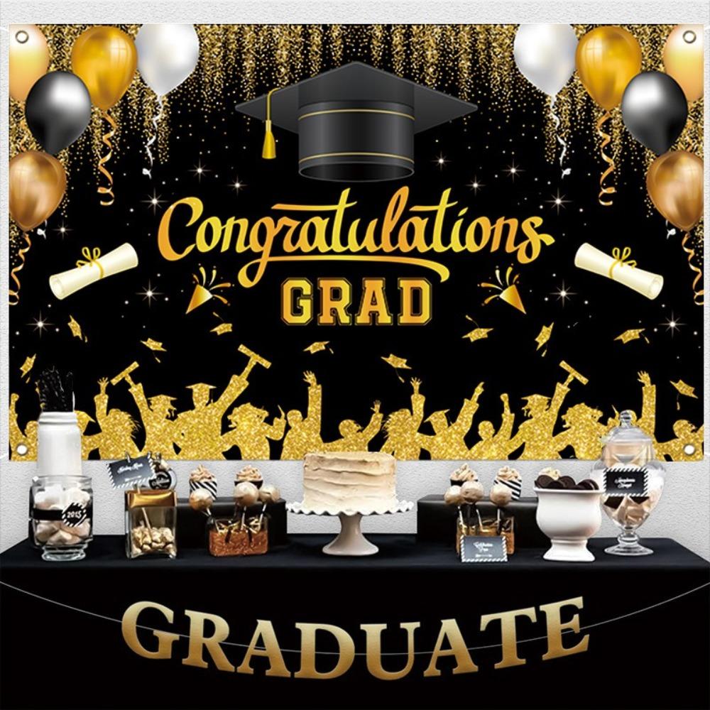 Celebrate Graduates Background Glitter Happy Graduation Banner  Studio Prop