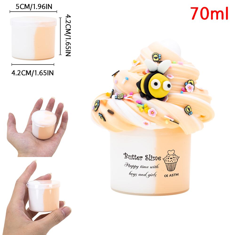 

70ml Scented Butter Slime With Cute dinosaur Accessories Charm Slime Non-sticky Hands Polymer Clay Toy Birthday Party Favor Gift