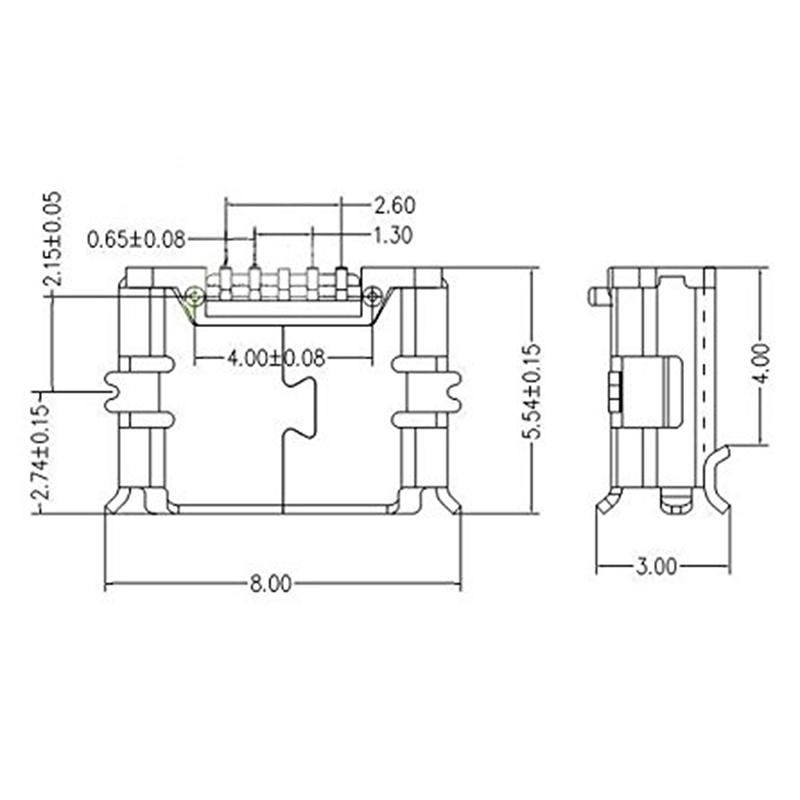 20 Pcs Micro Usb Type B Female 5-Pin Socket 180 Smd Soldering Degree