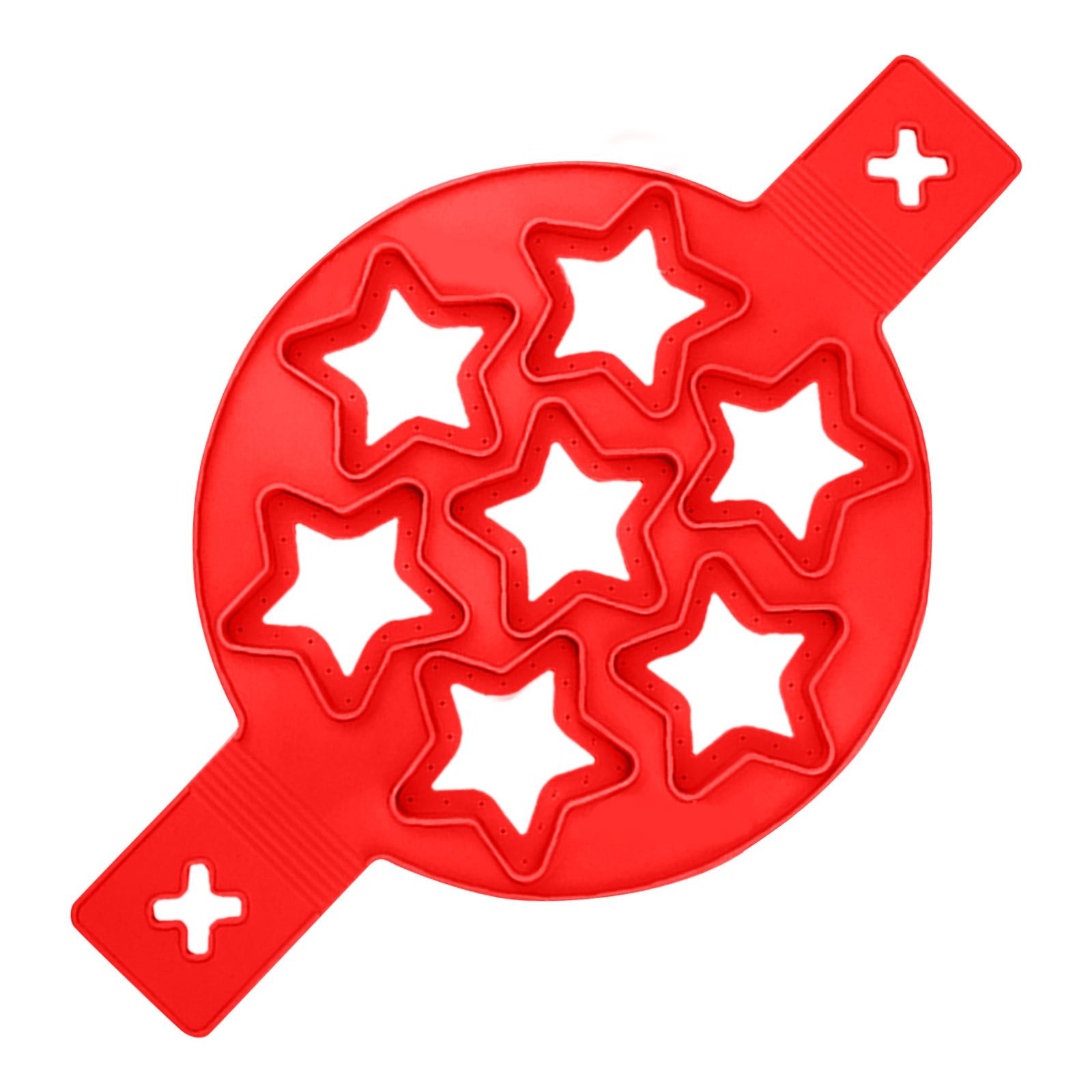 

Форма для блинов с перекидной плитой - силиконовые формы для блинов, 7 кругов, многоразовая антипригарная форма для яиц, кольцо для блинов, форма для блинов в форме сердца с круглой звездой One Size