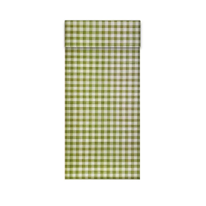 Opaque Door Curtains Polyester Home Curtains Multicolor Checkered Blackout Curtains American Farmhouse Decorative Door