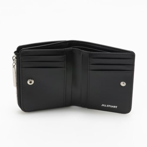 JILL STUART Women's Melty L-Shaped Zipper Wallet, Vivid Plate, Thin, Black, JSLW4BS2