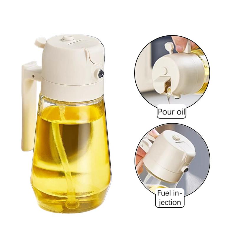 

2 в 1, 470 мл, стеклянный распылитель, распылитель масла, распылитель масла, масляная банка, Cruet, барбекю, кухня, выпечка, обжарка, пикник, кухонный инструмент молочный белый