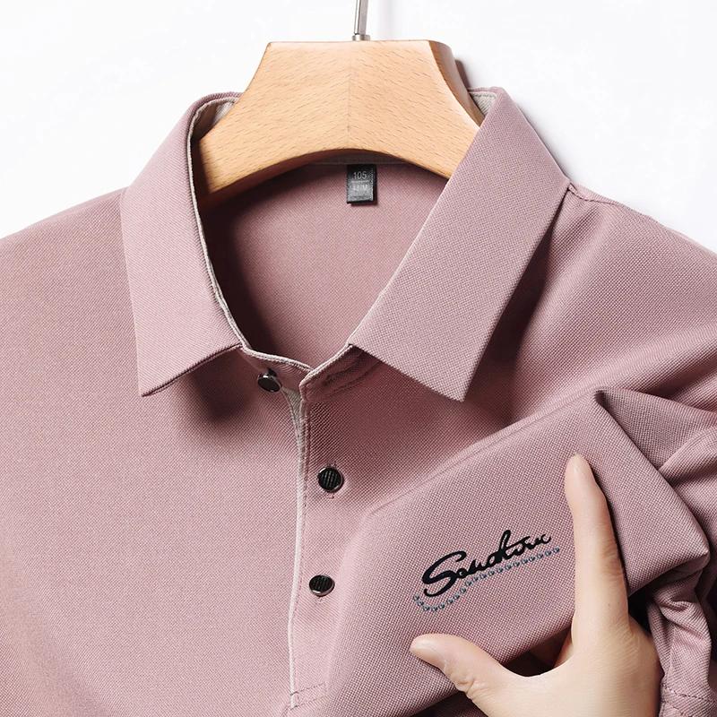 Nová pánská business casual košile s krátkým rukávem s odznakem, jednobarevná polokošile, módní, prodyšná, pohodlná, všestranný top