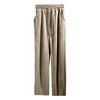 European Striped Wide-Leg Men's Casual Ribbed Drawstring Trousers: Large Size, Spring-Autumn, Straight-Leg, Loose Fit.