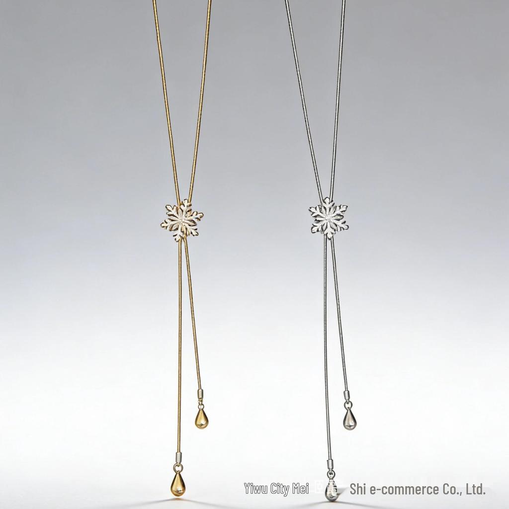 Zircon Snowflake Tassel Necklace: Autumn-Winter Women's Fashion Choker