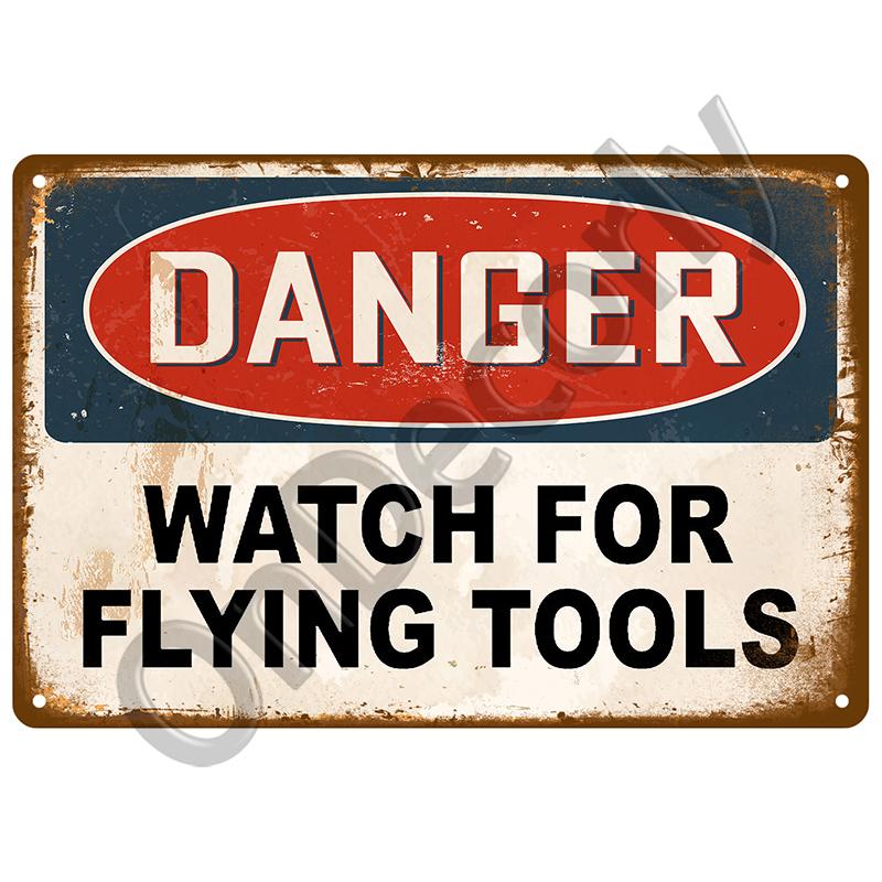 Tin Signs Plate Home Wall Decor Beware Metal Signs Vintage Plaque Warning Danger For Bar Club Man Cave Art Painting Poster Gift