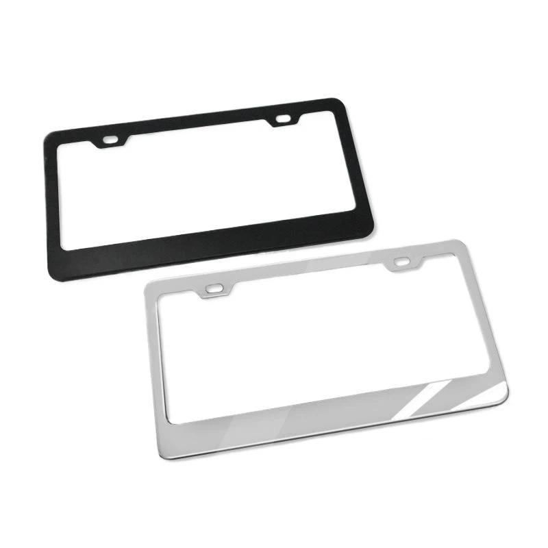 Black Silver Bracket W/ Screws Universal American License Plate Frame Auto AccessoryFiber Number Plate TAG Cover For Front Rear