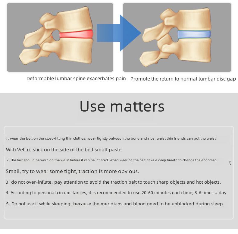 Aufblasbarer Lendenwirbelstützgürtel für Männer und Frauen
