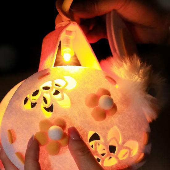 Yousheng DIY Rabbit Lantern Kit for Kids Handmade Plush Rabbit Handheld Lantern for Chinese New Year Mid-Autumn Festival Decoration