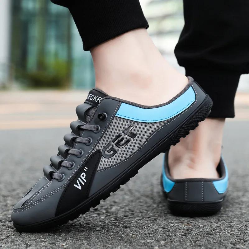 Men Casual Half Slippers 2025Men Fashion Soft-soled Bottom Shoes Slip-On Support Shoes Lazy Walking Sneakers Zapatos Hombre